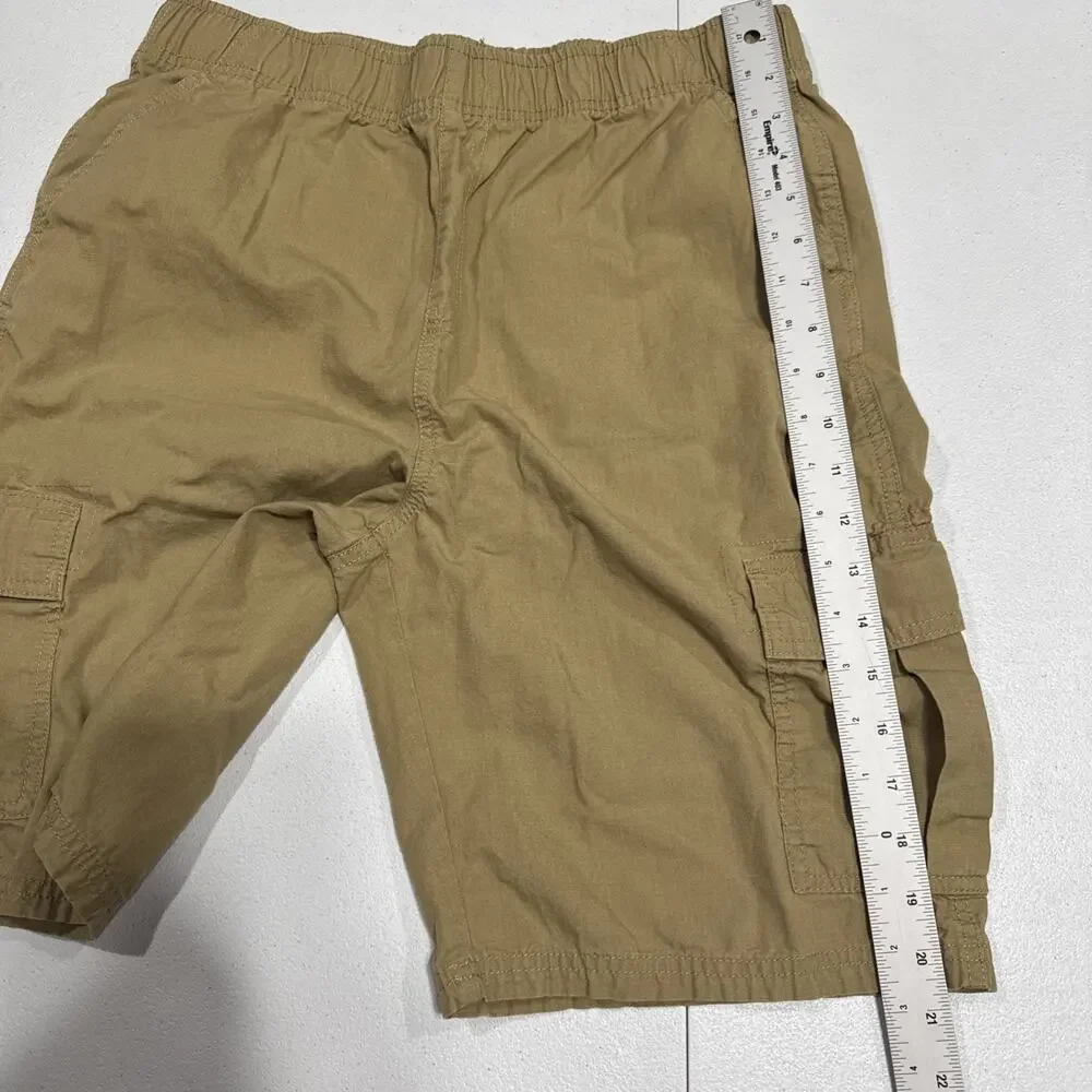 Place Shorts Boys 18 Pull On Ripstop Husky Khaki Cargo Adjustable Waist Pockets